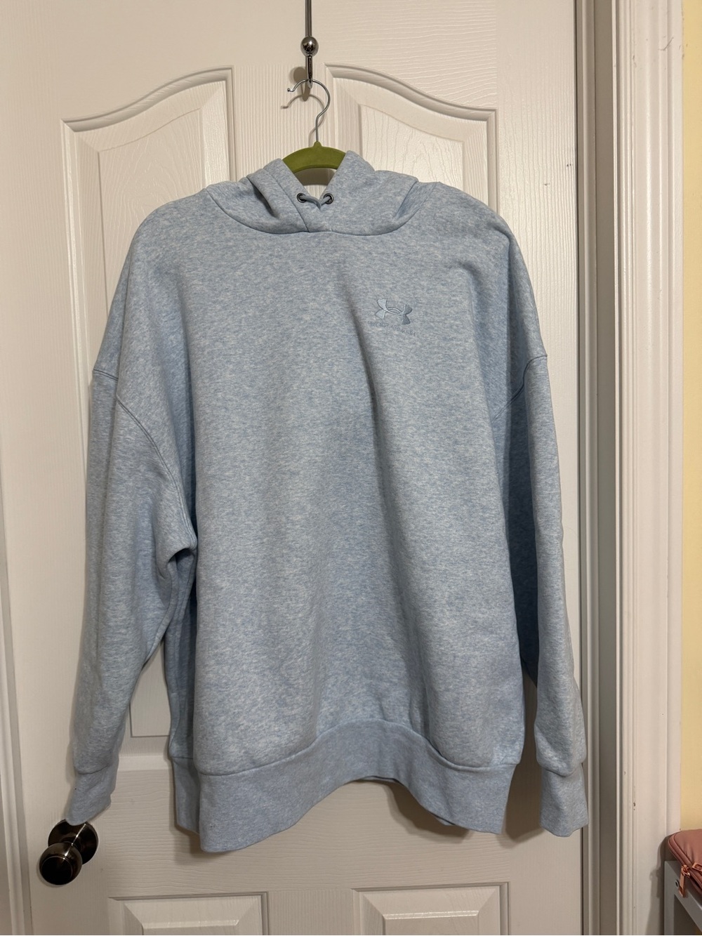 Under Armour Pale Blue Heather Hoodie with Logo Tag